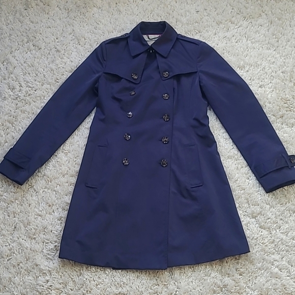 Banana Republic Jackets & Blazers - [Banana Republic] Navy Blue Double Breasted A-line Trench Coat Womens Size Small